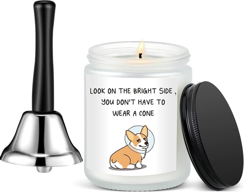 Get Well Gift Set: Funny Bell & Lavender Candle for Recovery