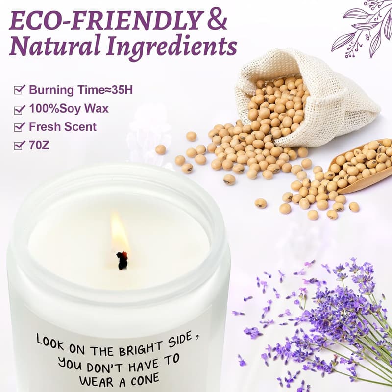 Get Well Gift Set: Funny Bell & Lavender Candle for Recovery
