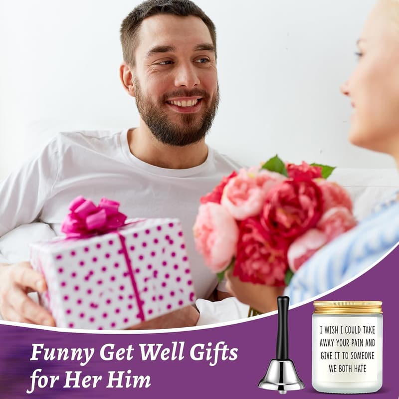 Get Well Gift Set: Candle & Call Bell for Recovery
