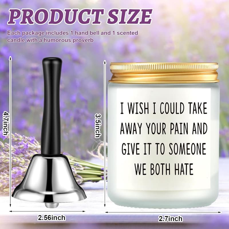 Get Well Gift Set: Candle & Call Bell for Recovery