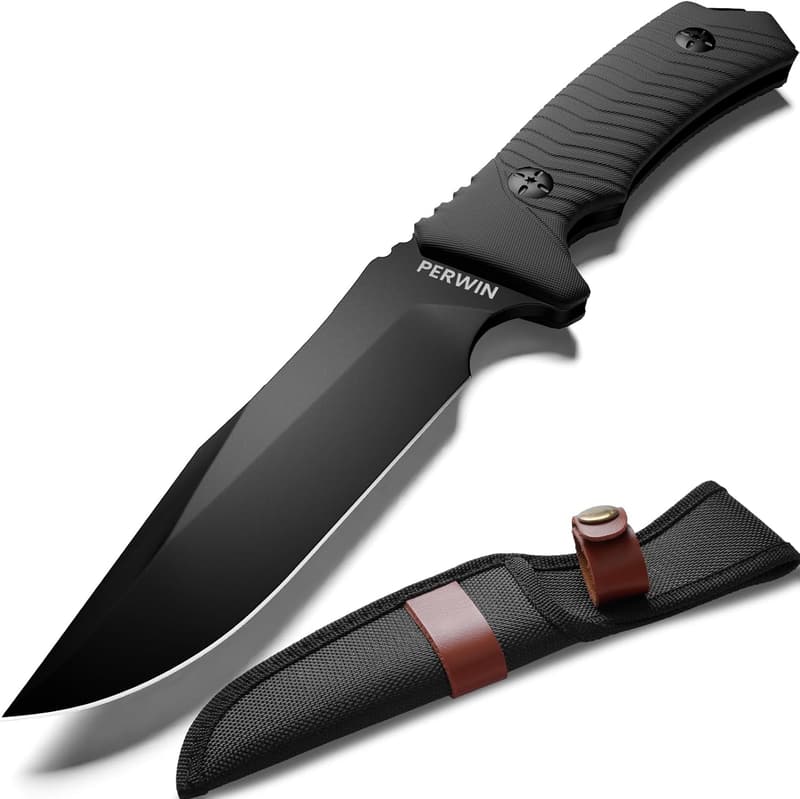 Bushcraft Survival Knife - D2 Steel Fixed Blade for Camping