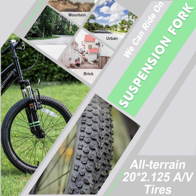 Kids' 20'' Mountain Bike with Suspension & 6 Speeds