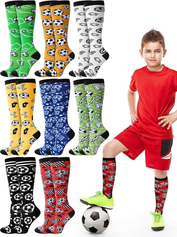 Youth Soccer Team Gift: 8 Pairs Knee High Athletic Socks