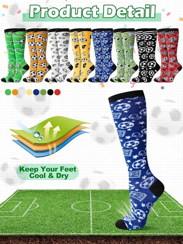 Youth Soccer Team Gift: 8 Pairs Knee High Athletic Socks