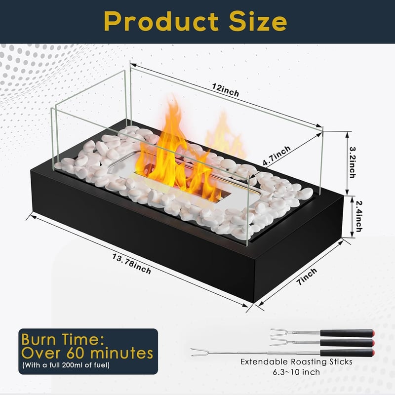 Portable Tabletop Fire Pit & S'mores Maker for Home Decor