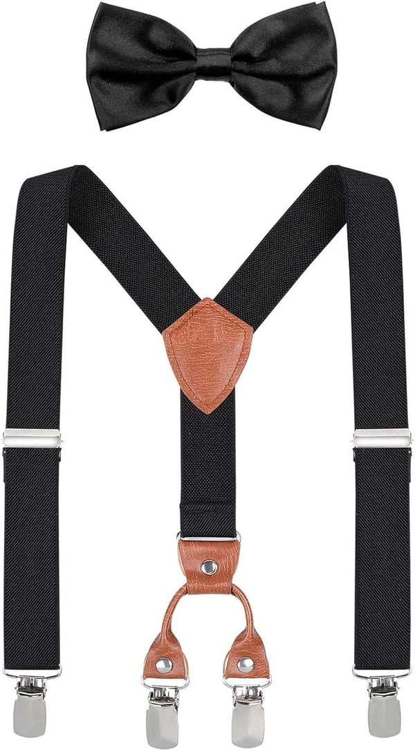 Kids' Toddler Suspenders & Bowtie Set for Birthday Photography