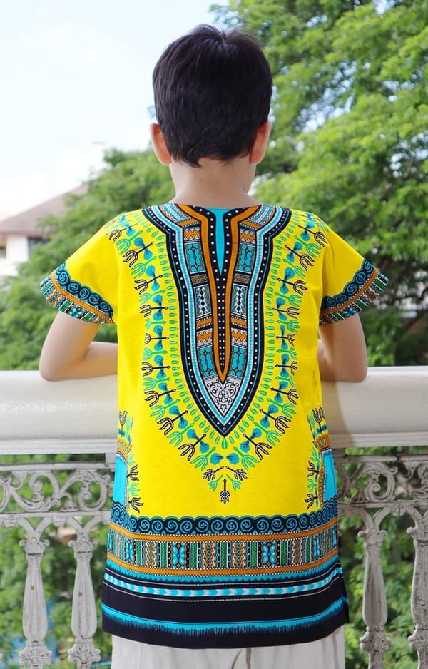 Bright Africa Classic Dashiki Cotton Shirt for Kids