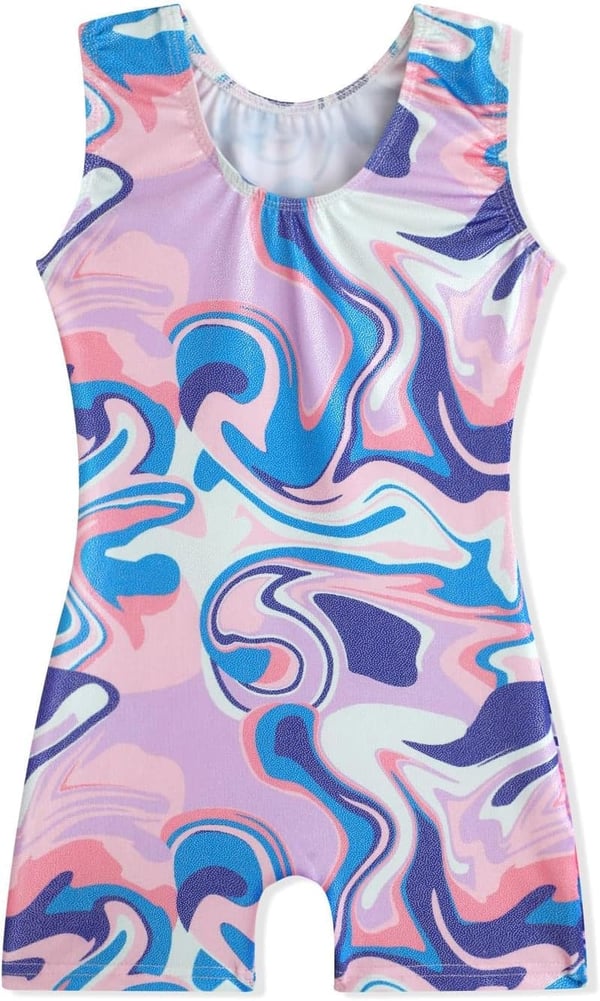 Girls' Gymnastics Leotard - Rainbow Mosaic & Galaxy Designs