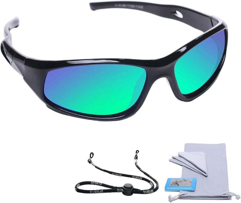 Kids Polarized Sunglasses with Strap for Sports and Beach