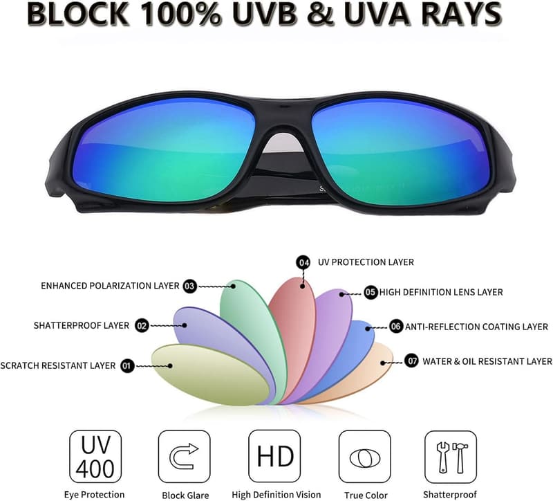 Kids Polarized Sunglasses with Strap for Sports and Beach
