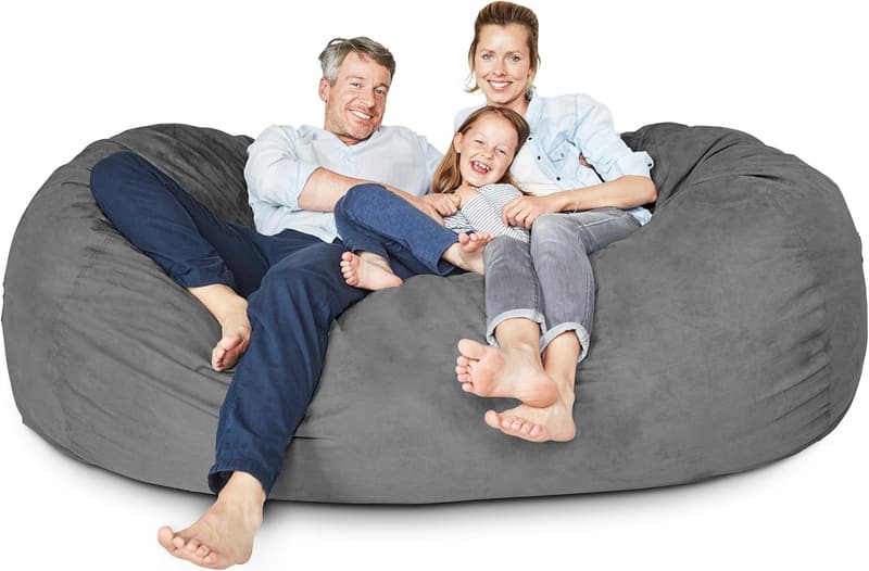 Luxurious 7ft Microsuede Bean Bag Chair for Kids & Adults