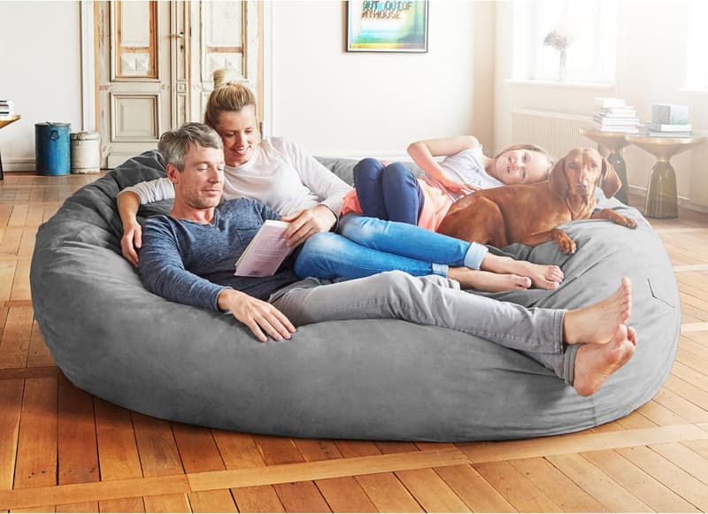Luxurious 7ft Microsuede Bean Bag Chair for Kids & Adults