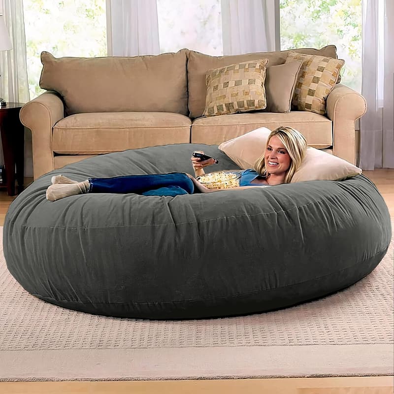 Charcoal 2-in-1 Convertible Bean Bag Bed & Chair for Adults