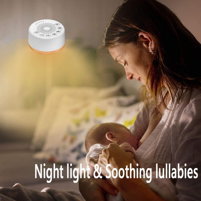 White Noise Sound Machine with 25 Soothing Sounds & Night Light