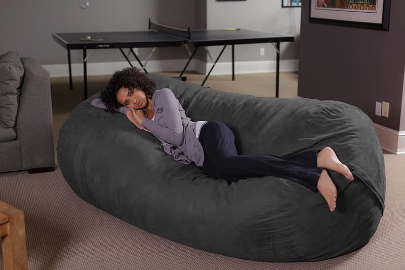 Charcoal XL Memory Foam Bean Bag Lounger for Kids & Adults