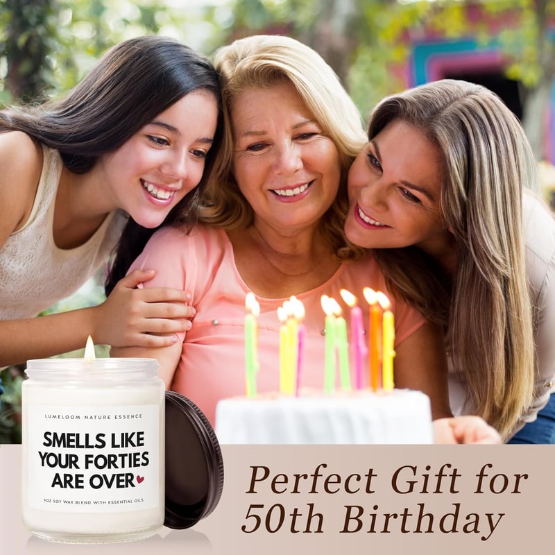 50th Birthday Lavender Scented Soy Wax Candle for Her