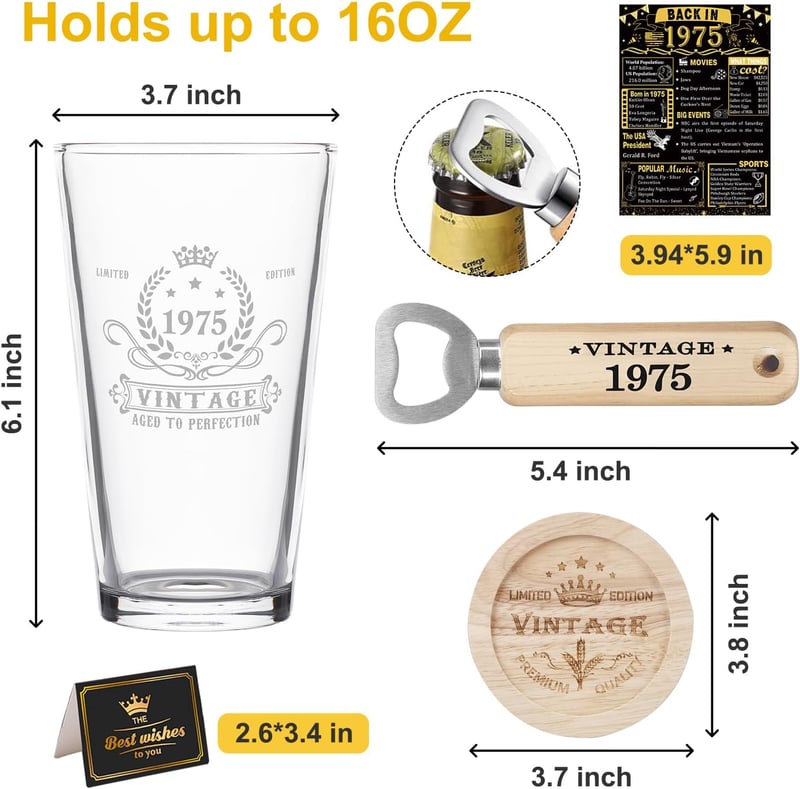 50th Birthday Vintage Beer Gift Set for Him