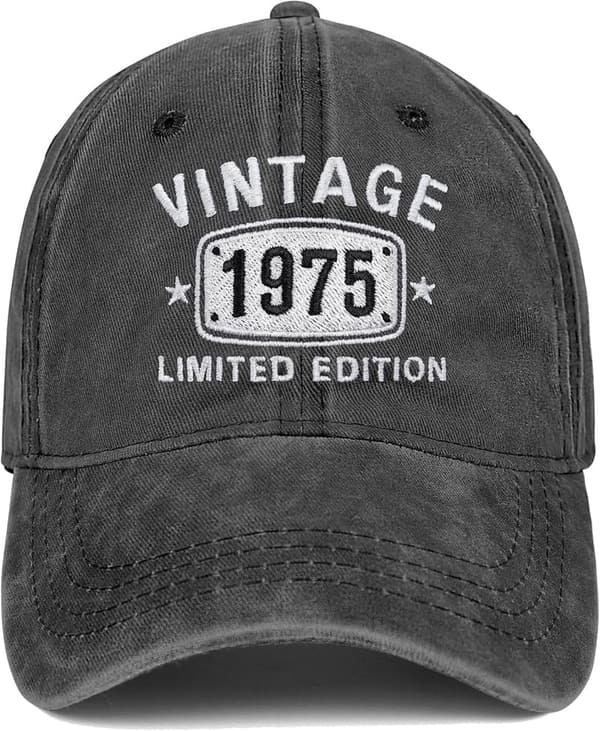 1975 Vintage Baseball Cap - 50th Birthday Gift for All