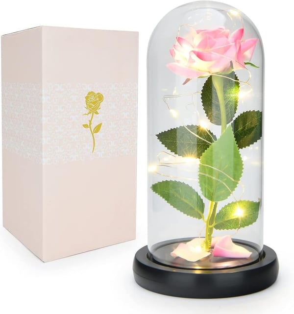 Enchanted Rose in Glass Dome for Women – Personalized Gift