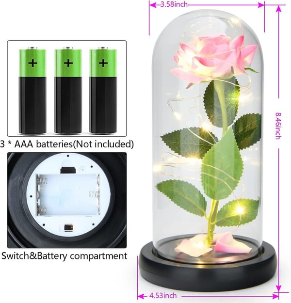 Enchanted Rose in Glass Dome for Women – Personalized Gift