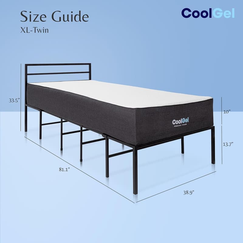 Twin XL Bed Frame with 10-Inch Mattress Included