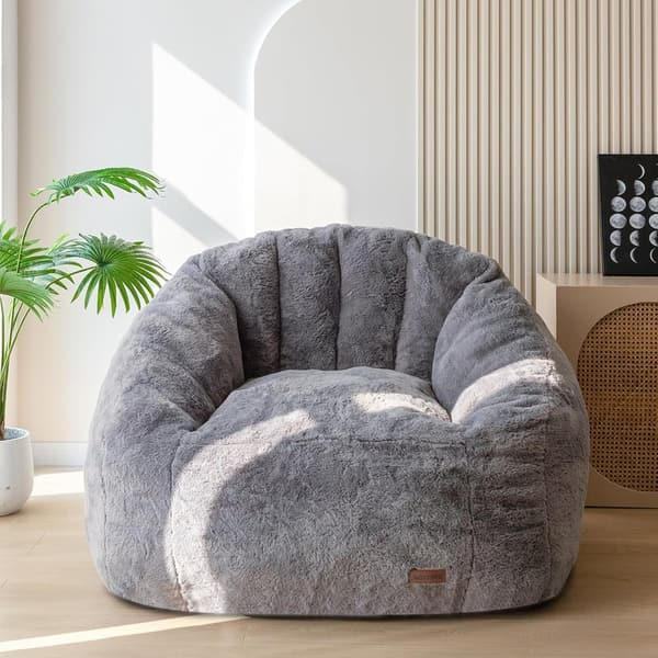 Oversized Faux Fur Bean Bag Chair for Adults and Kids
