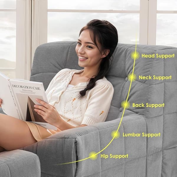 Oversized Memory Foam Bean Bag Chair with Ottoman for Adults