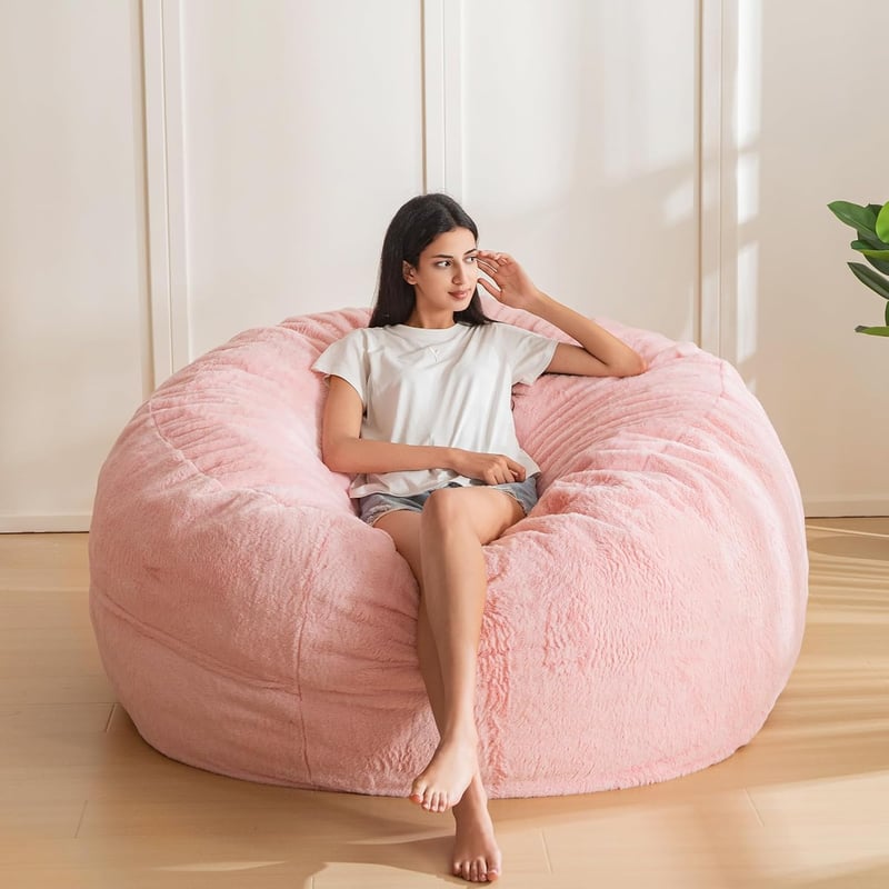 Large 4 ft Foam-Filled Bean Bag Chair for Adults