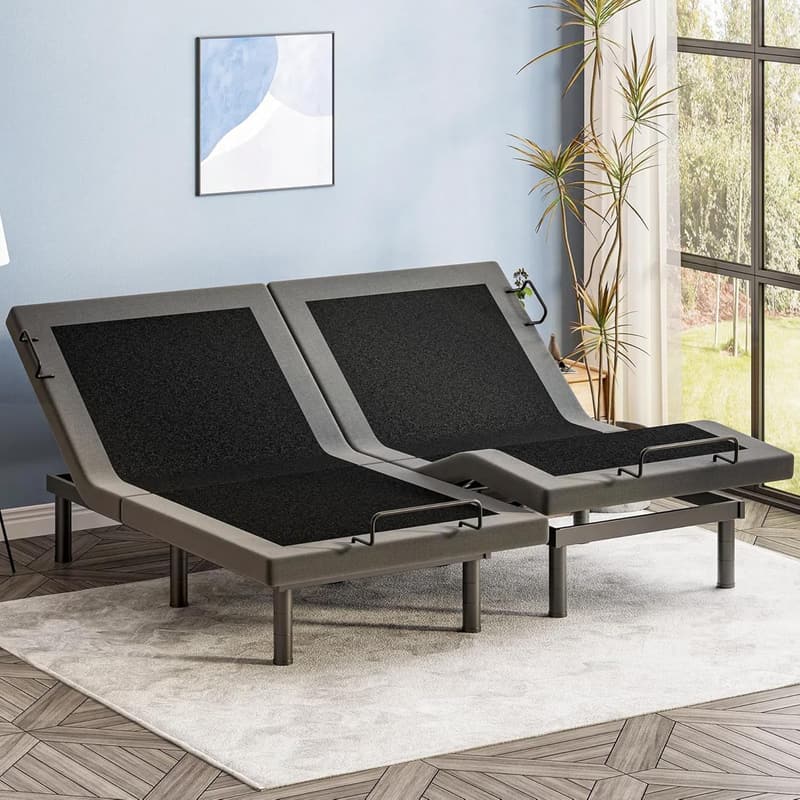 Split King Electric Bed Frame with Adjustable Height & Remote
