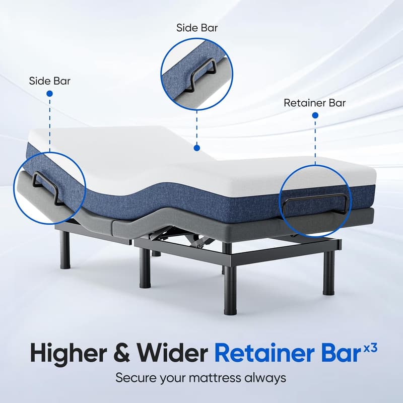 Split King Electric Bed Frame with Adjustable Height & Remote