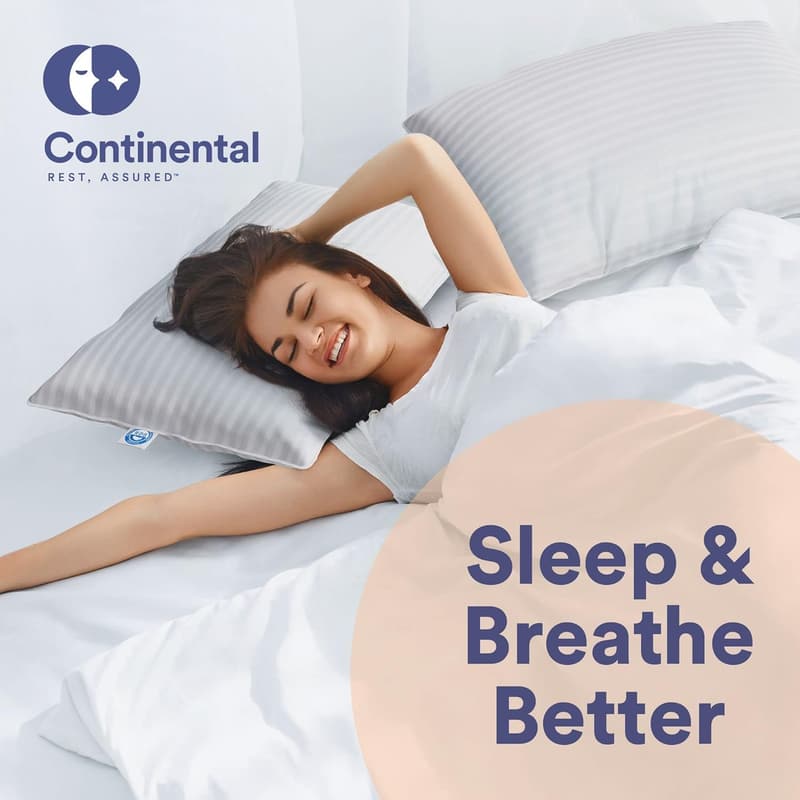 Luxury Down Pillow for All Sleepers – Medium, Queen Size, Breathable