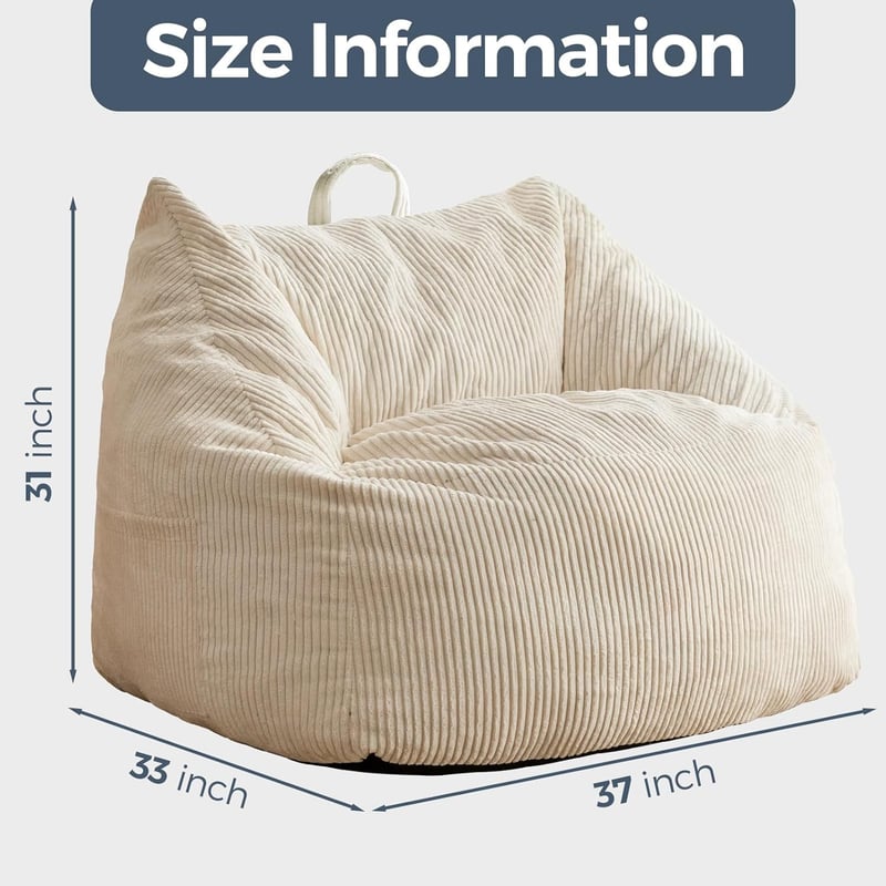 MAXYOYO Bean Bag Chair with Handle - Comfortable Floor Sofa