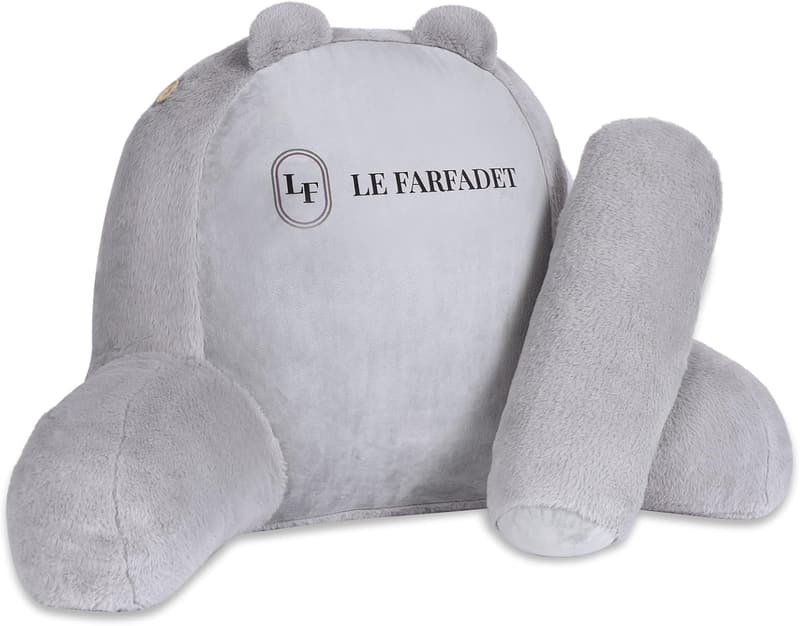 Backrest Pillow for Adults & Kids - Washable Supportive Grey