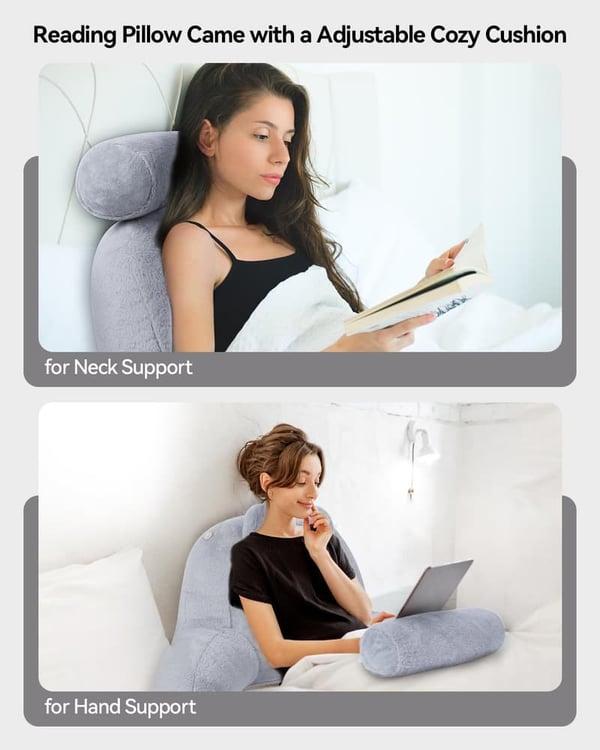 Backrest Pillow for Adults & Kids - Washable Supportive Grey