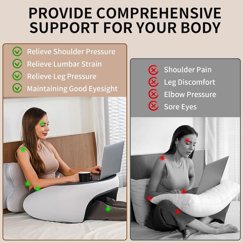 Memory Foam Reading Pillow for Adults - Arm & Back Support