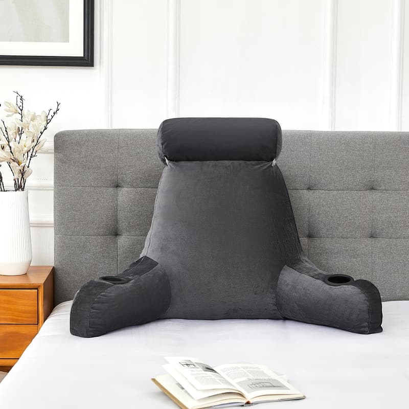 Ultimate Comfort Extra Large Reading Pillow with Cup Holders