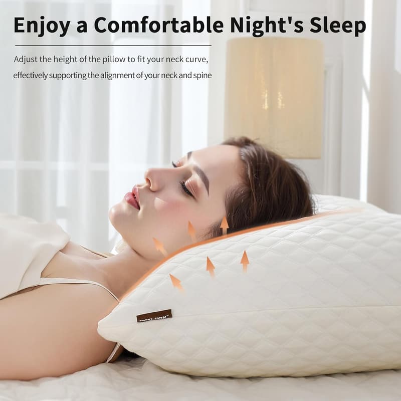 Queen Size Adjustable Memory Foam Pillow with Cooling Gel