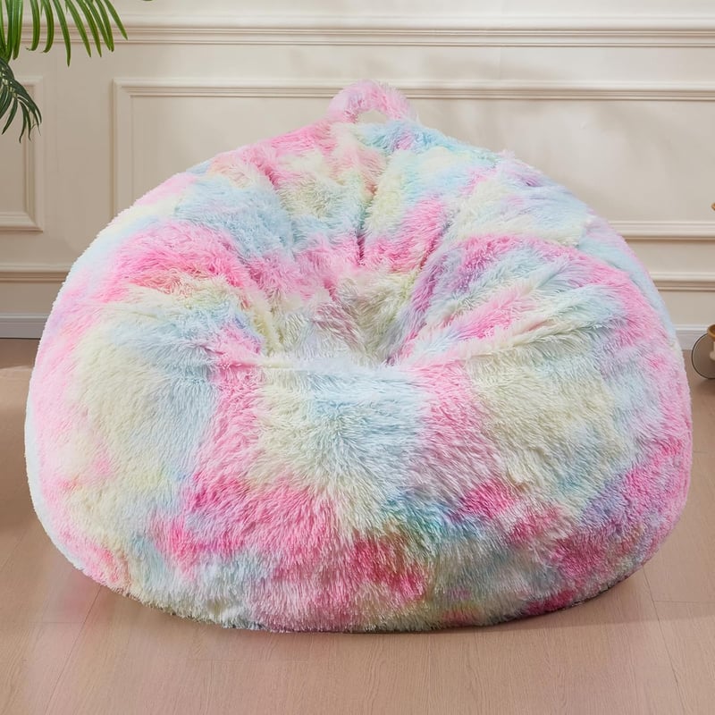 Plush Bean Bag Chair Cover for Adults & Kids - Comfy Gaming Seat