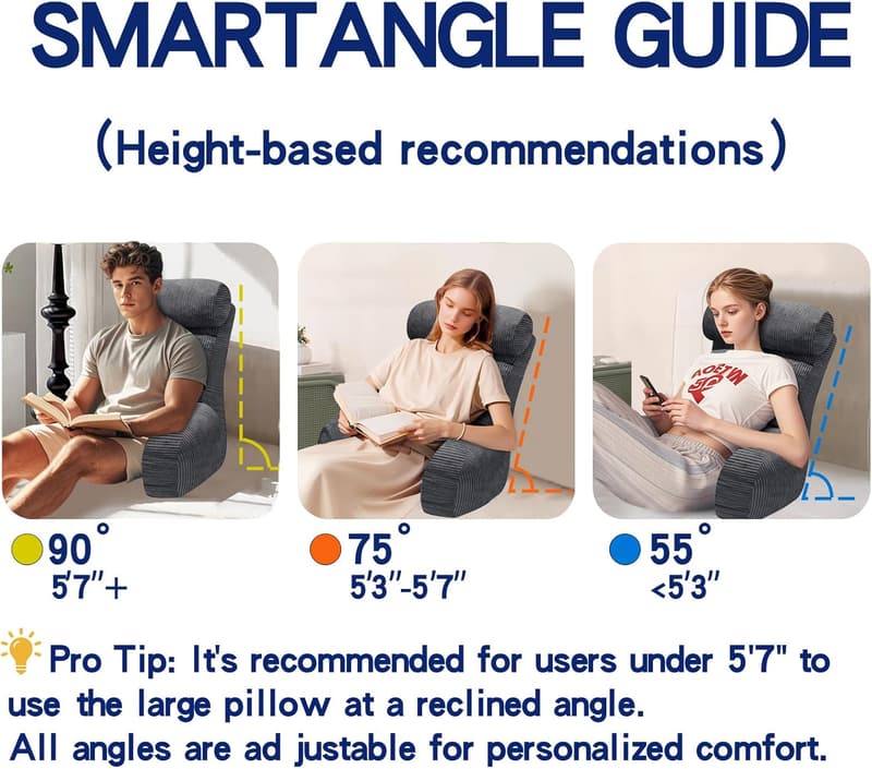 Extra Large Back Support Pillow for Reading and Relaxing