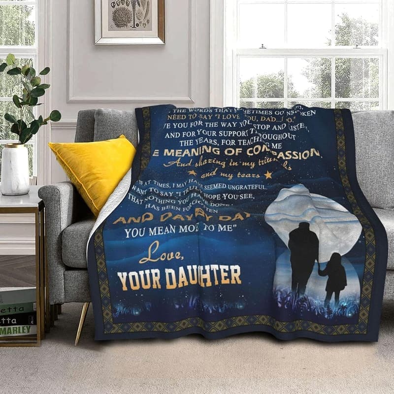 Cozy Flannel Fleece Throw Blanket for Father's Day Gift