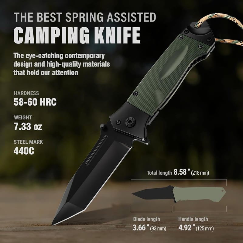 Heavy-Duty Folding Pocket Knife for Men - 3.5