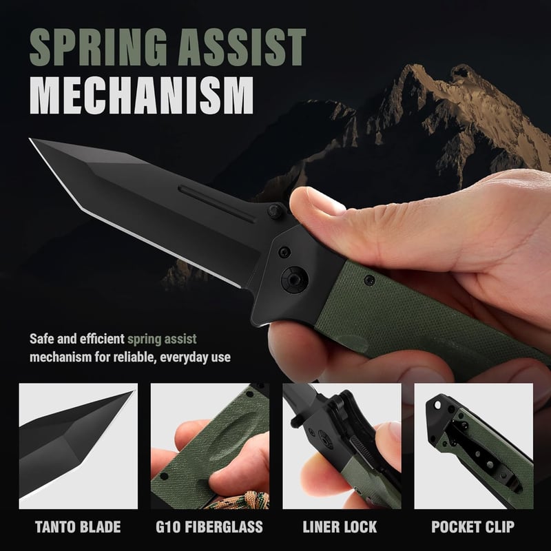 Heavy-Duty Folding Pocket Knife for Men - 3.5