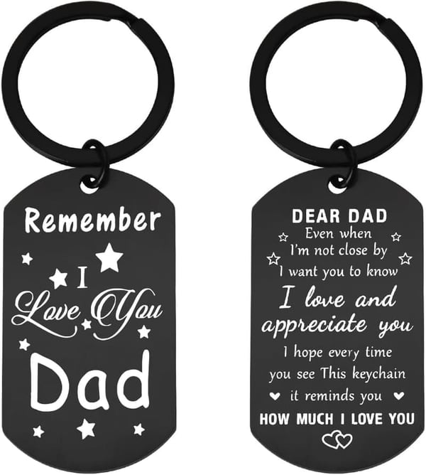 Birthday & Father's Day Double-Sided Keychain for Dad