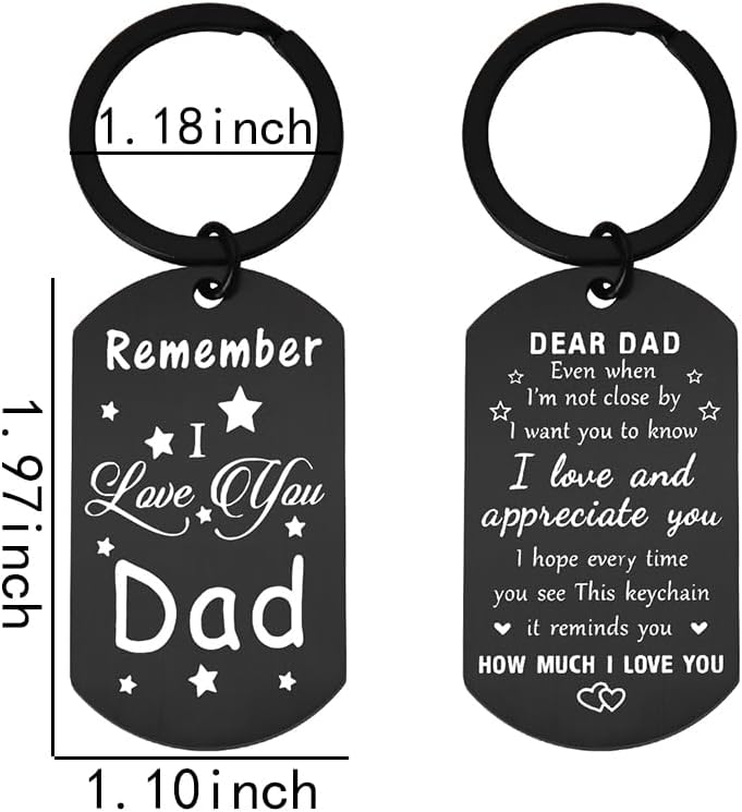 Birthday & Father's Day Double-Sided Keychain for Dad