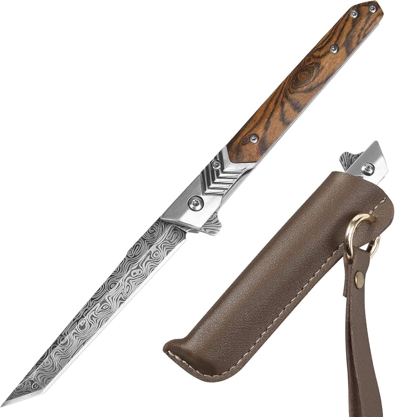 Slim Folding Pocket Knife with Tanto Blade for Men