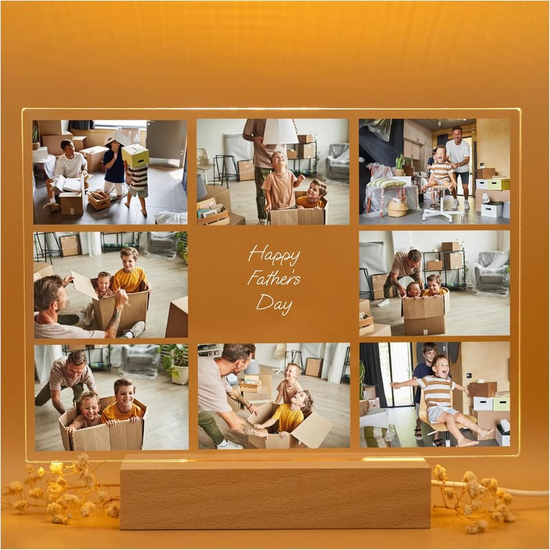 Personalized LED Acrylic Gift for Dad - Ideal Birthday or Father's Day