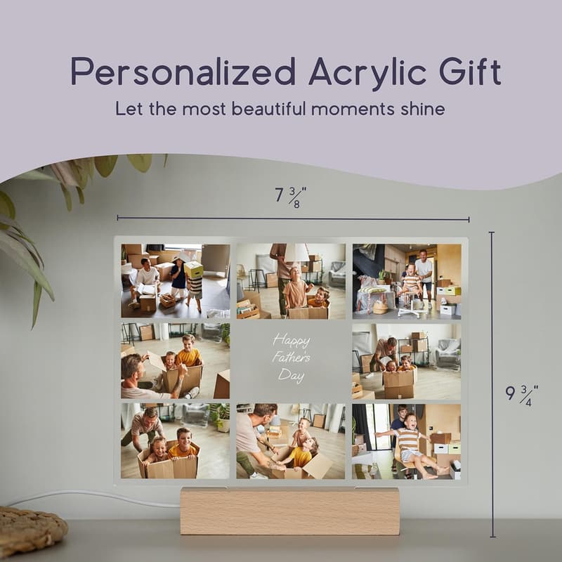 Personalized LED Acrylic Gift for Dad - Ideal Birthday or Father's Day