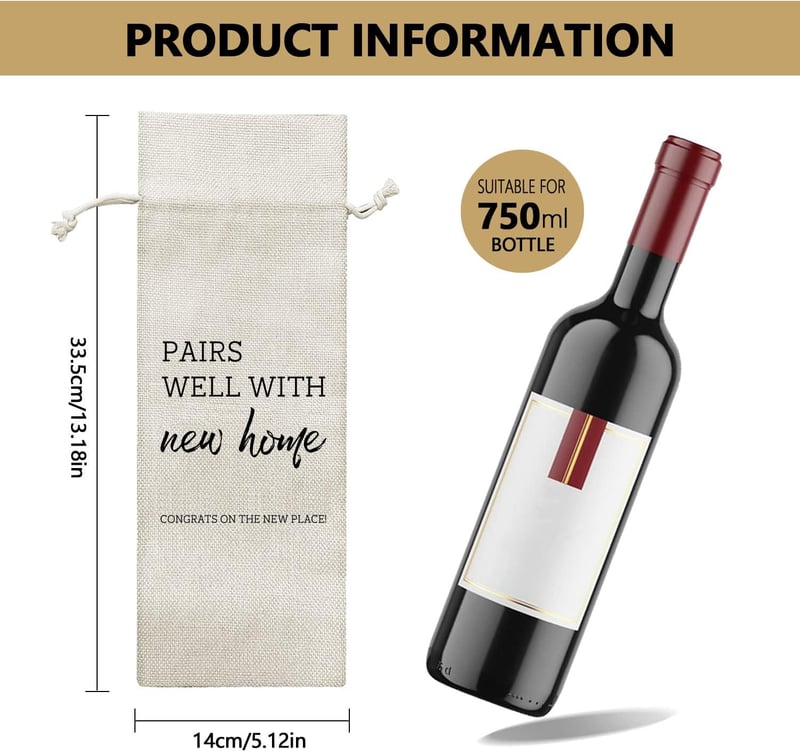 Housewarming Gift: Unique Wine Bottle Gift Bag