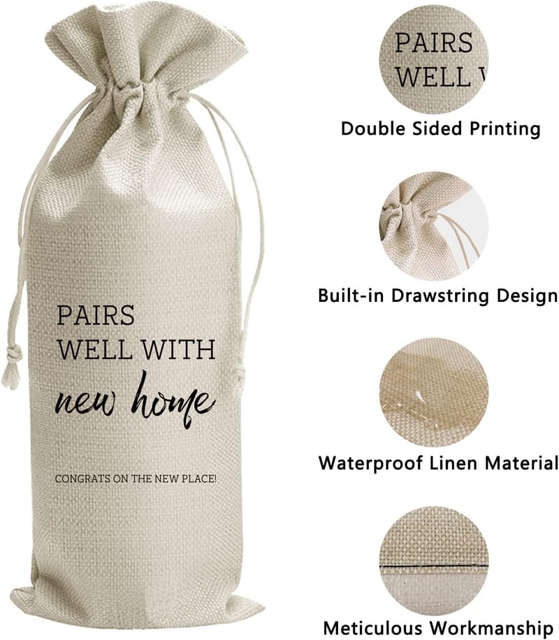 Housewarming Gift: Unique Wine Bottle Gift Bag