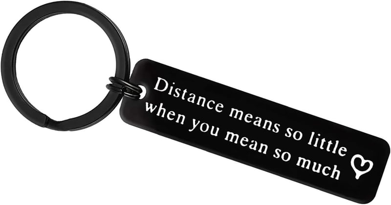 Long Distance Relationship Keychain for Couples